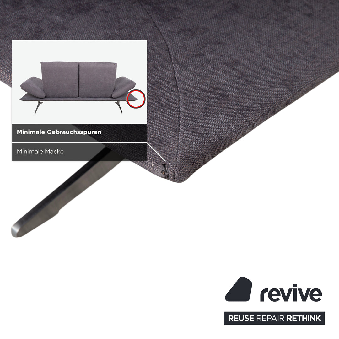 Koinor Francis fabric two-seater grey manual function sofa couch