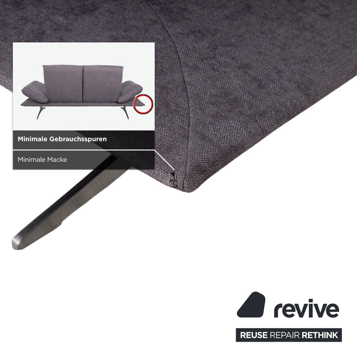 Koinor Francis fabric two-seater grey manual function sofa couch