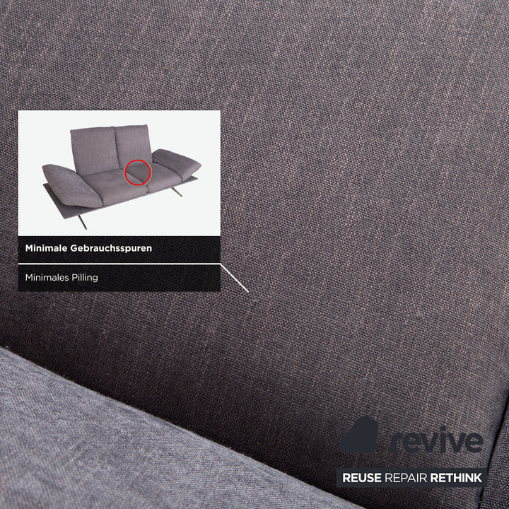 Koinor Francis fabric two-seater grey manual function sofa couch