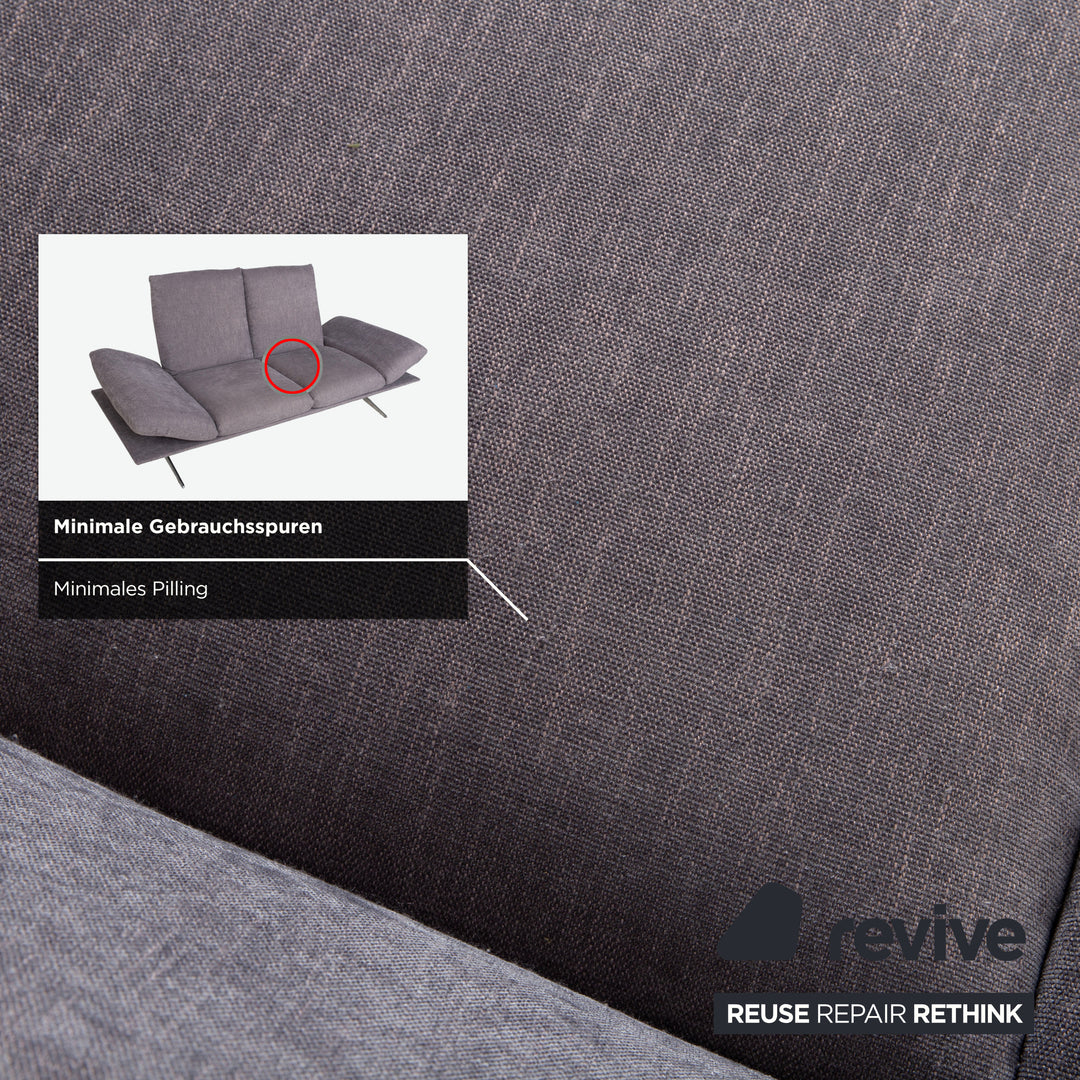 Koinor Francis fabric two-seater grey manual function sofa couch