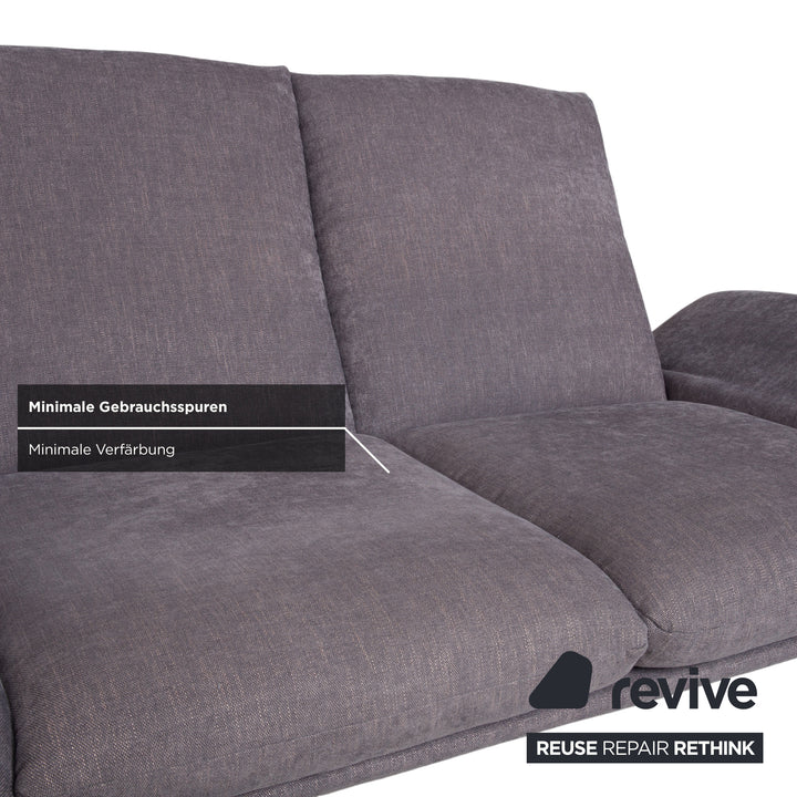 Tabouret deux places en tissu gris Koinor Francis, canapé manuel