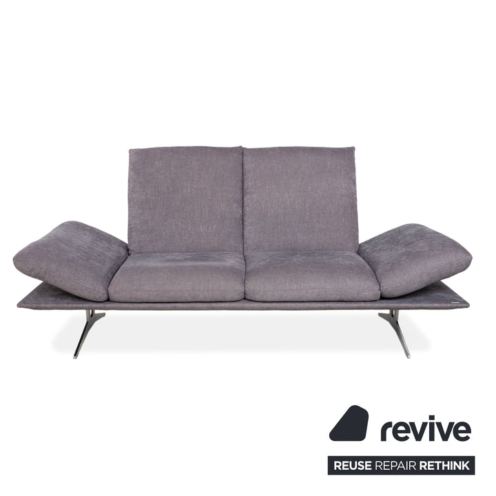 Tabouret deux places en tissu gris Koinor Francis, canapé manuel