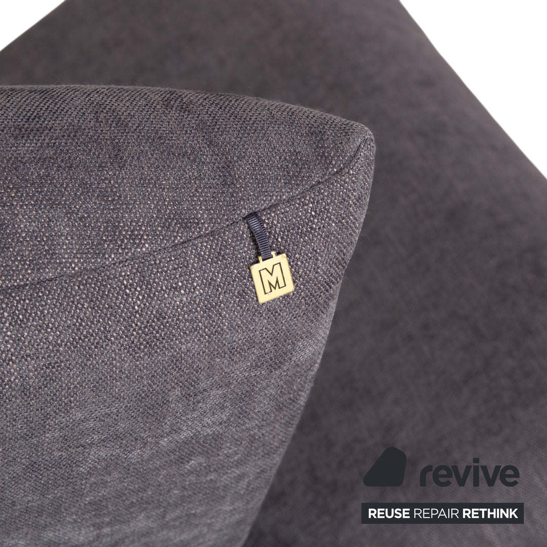 Tabouret deux places en tissu gris Koinor Francis, canapé manuel