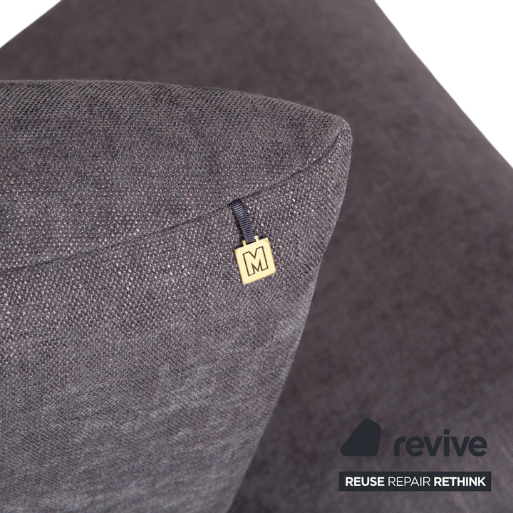 Tabouret deux places en tissu gris Koinor Francis, canapé manuel