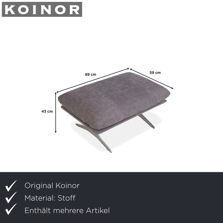 Tabouret deux places en tissu gris Koinor Francis, canapé manuel