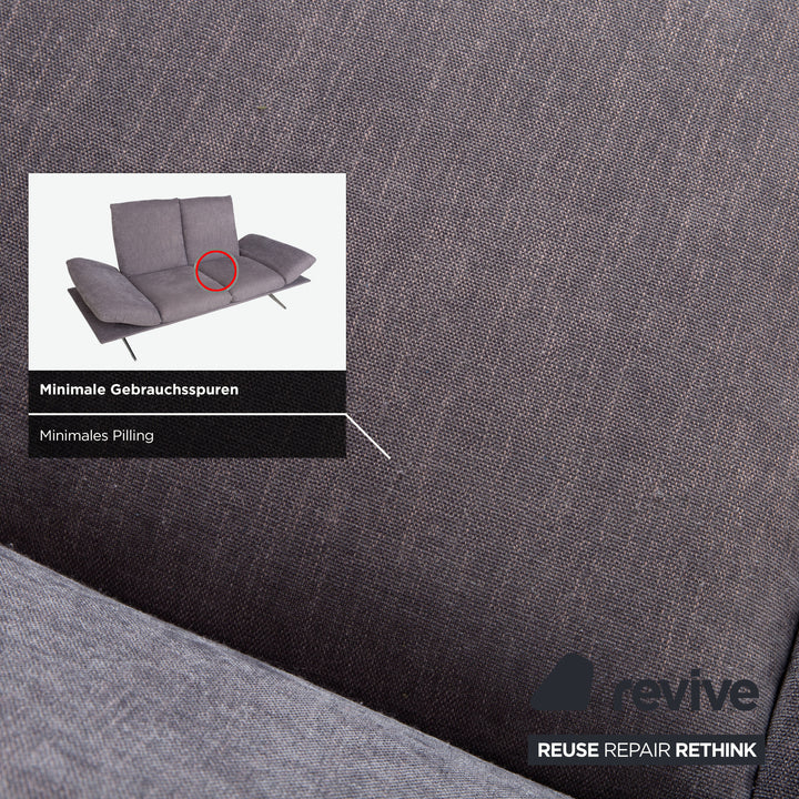 Tabouret deux places en tissu gris Koinor Francis, canapé manuel