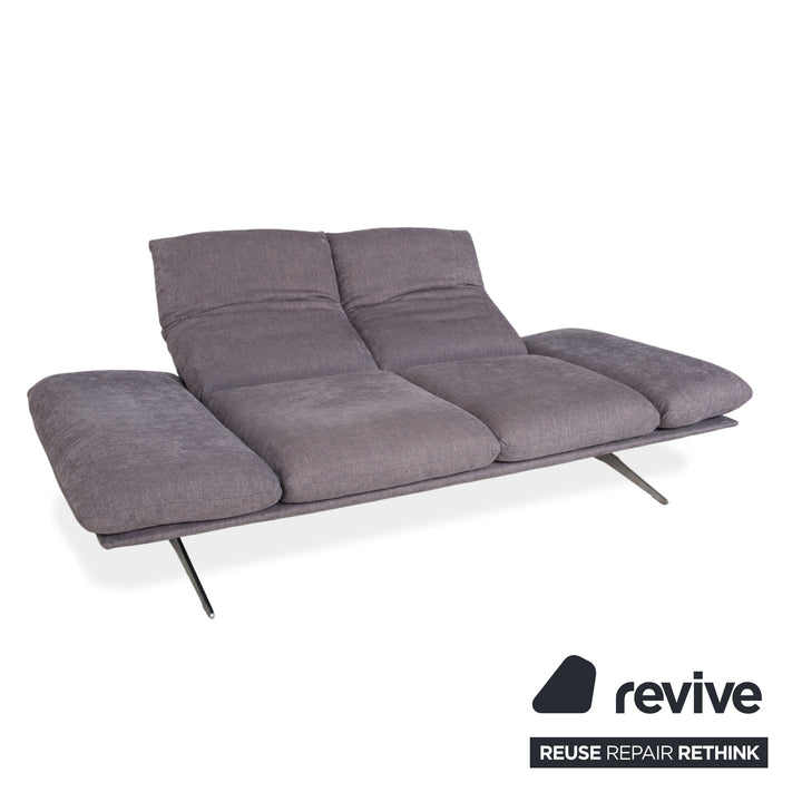 Tabouret deux places en tissu gris Koinor Francis, canapé manuel