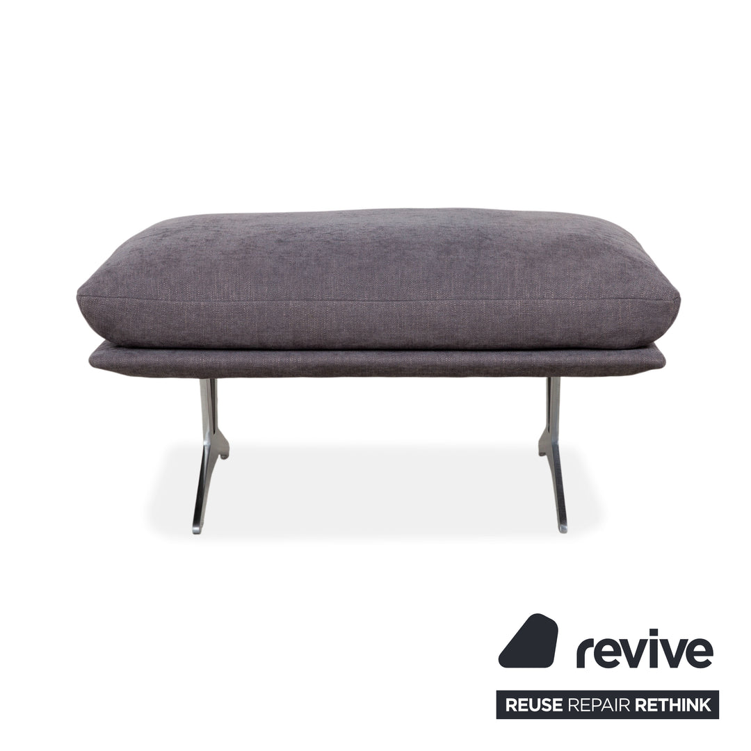 Tabouret deux places en tissu gris Koinor Francis, canapé manuel