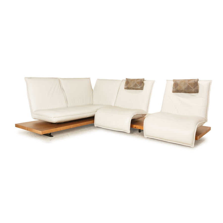 Koinor Free Motion Edit 1 Leder Sofa Garnitur Creme Grau 2x Zweisitzer elektrische Funktion