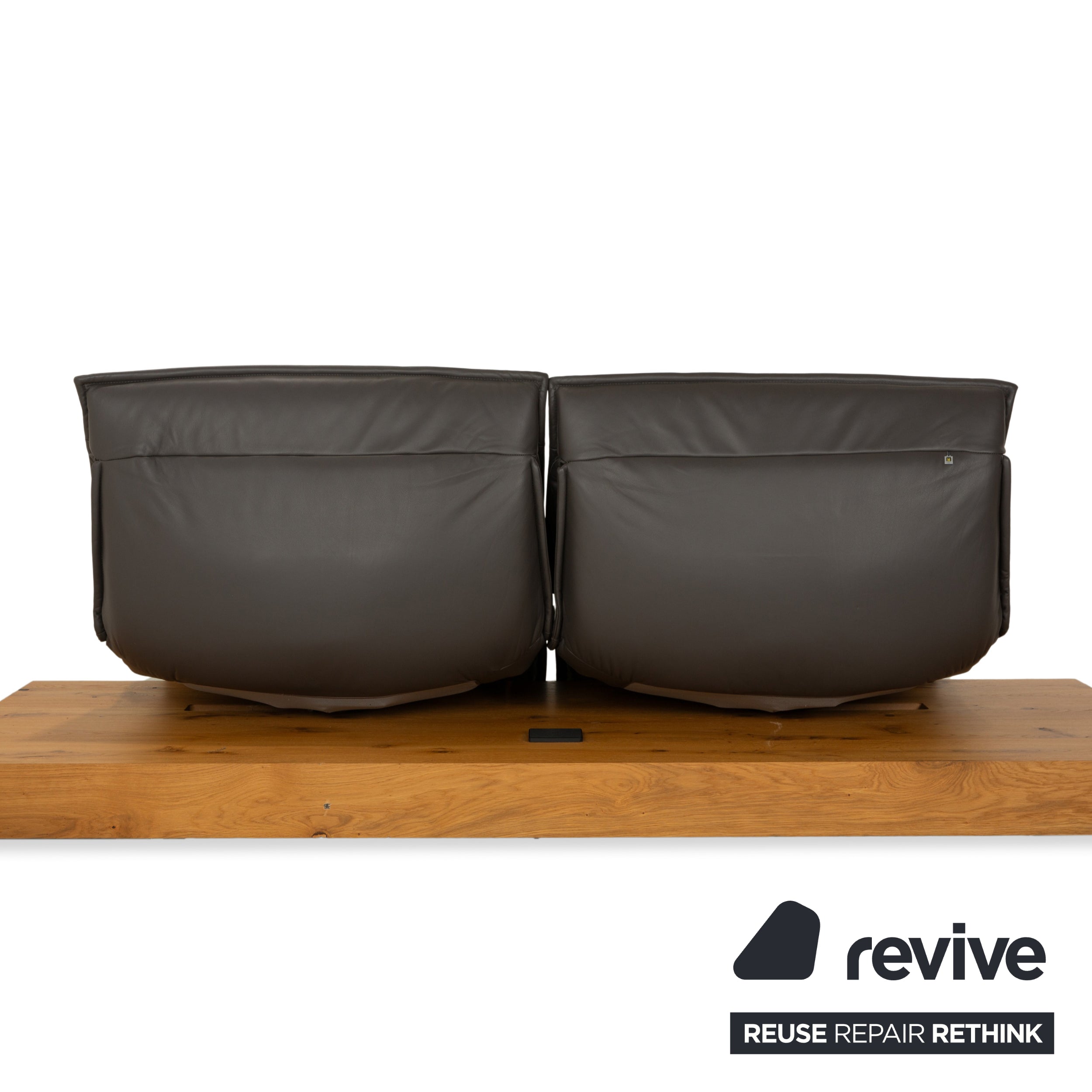 Canapé électrique deux places Koinor Free Motion Edit 1 en cuir gris anthracite.