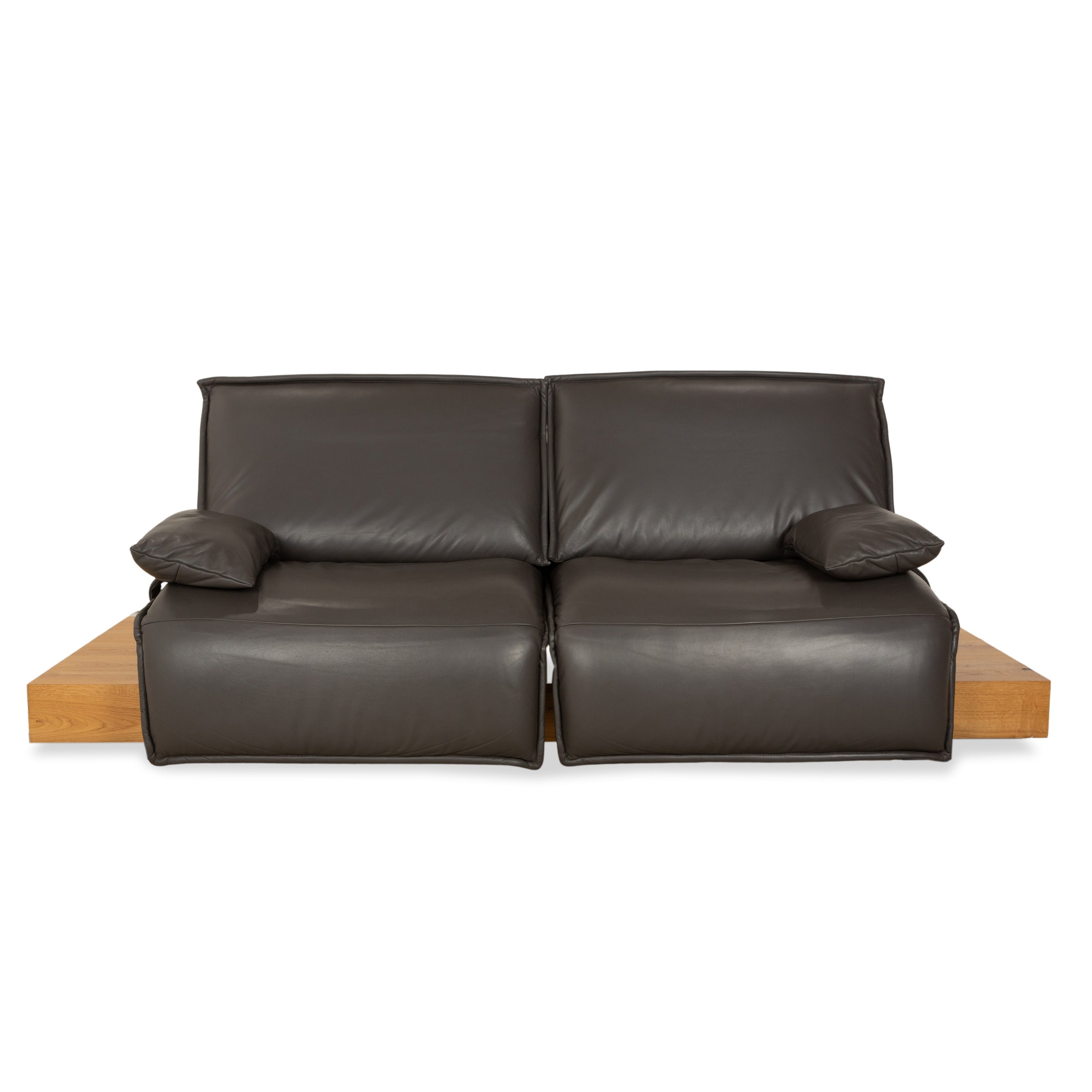 Canapé électrique deux places Koinor Free Motion Edit 1 en cuir gris anthracite.