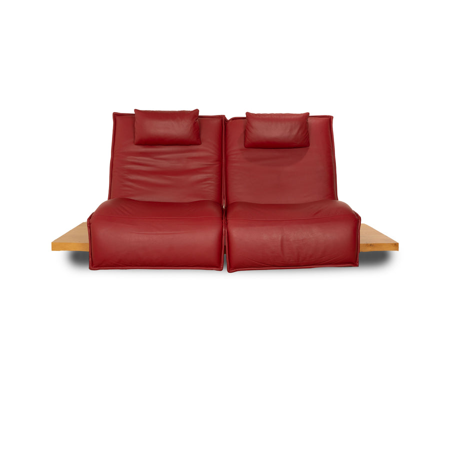 Koinor Free Motion Edit 1 Leather Two Seater Red Electric Function Sofa Couch