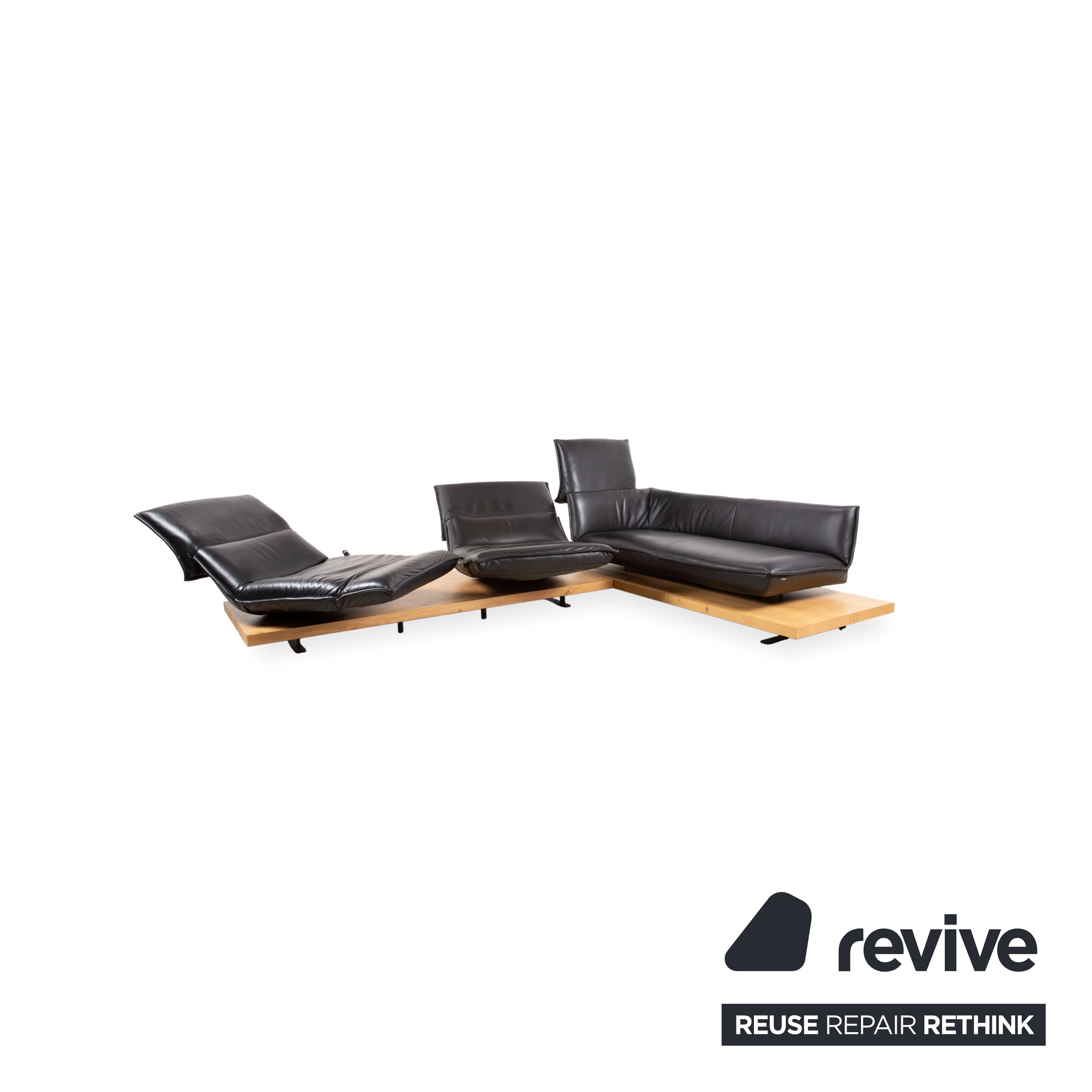 Koinor Free Motion Edit 2 Leder Ecksofa Schwarz elektrische Funktion Sofa Couch