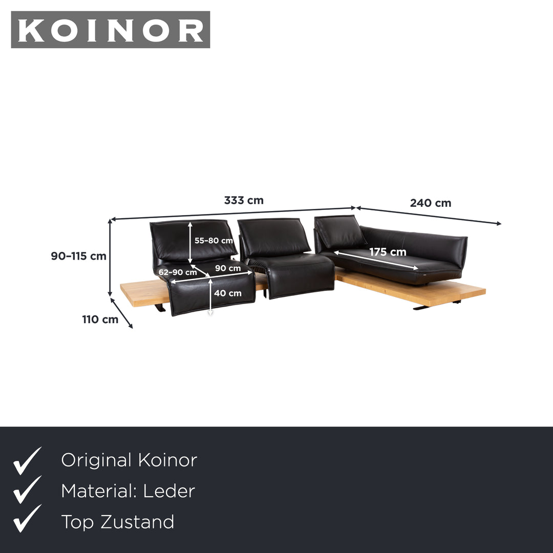 Koinor Free Motion Edit 2 Leder Ecksofa Schwarz elektrische Funktion Sofa Couch