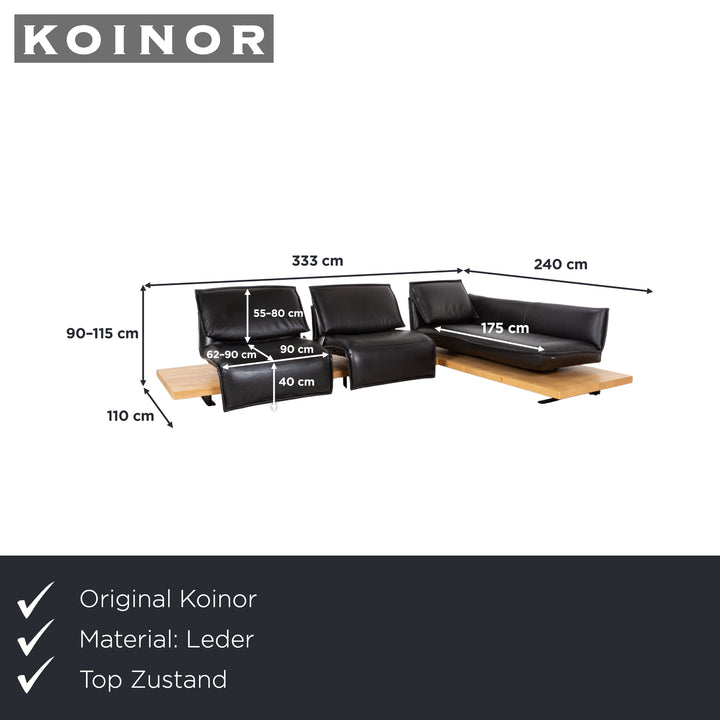 Koinor Free Motion Edit 2 Leder Ecksofa Schwarz elektrische Funktion Sofa Couch