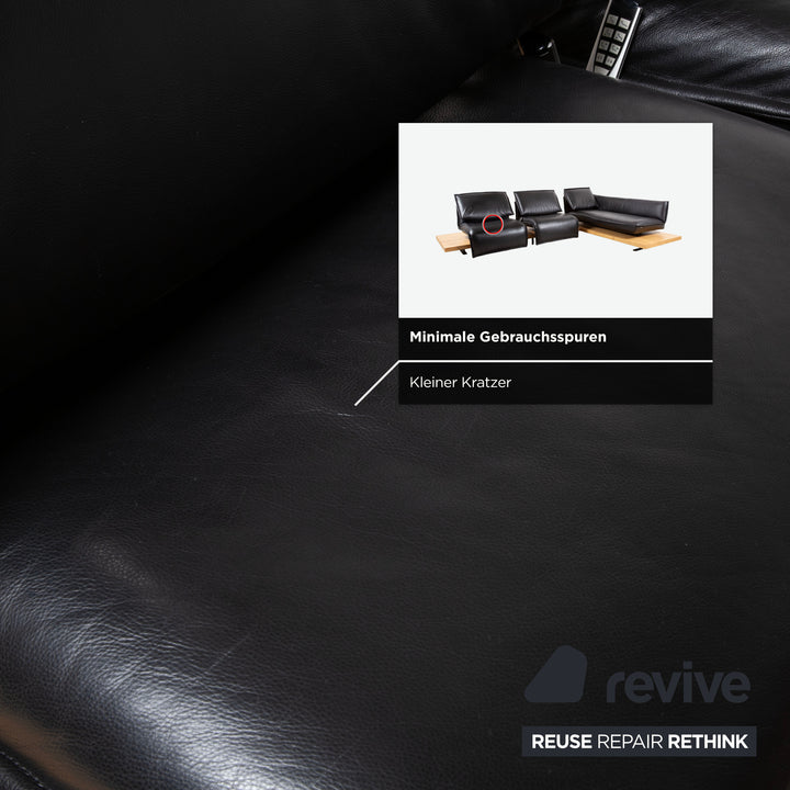 Koinor Free Motion Edit 2 Leder Ecksofa Schwarz elektrische Funktion Sofa Couch
