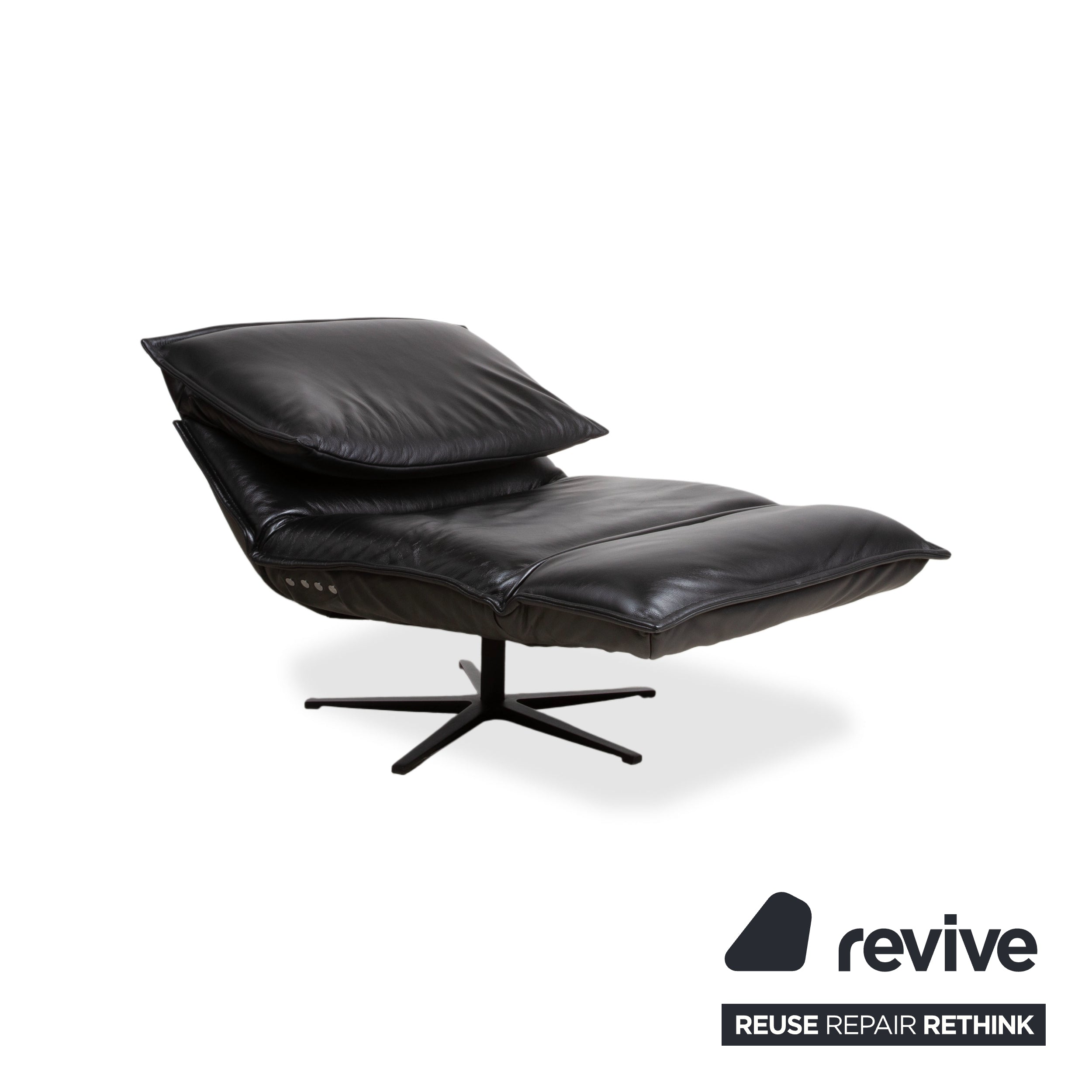 Koinor Free Motion Edit 2 Black Leather Armchair Electric Recliner Function