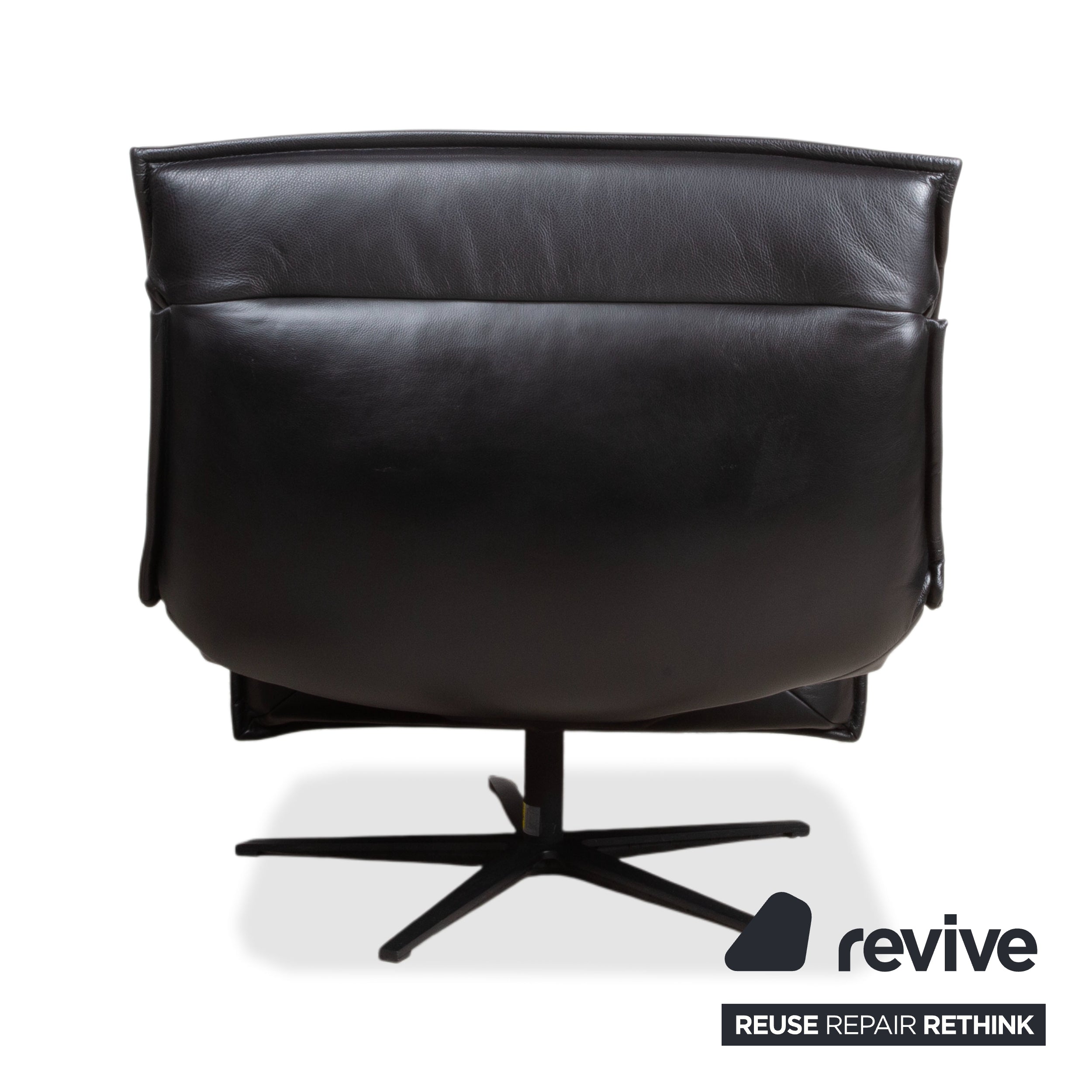 Koinor Free Motion Edit 2 Black Leather Armchair Electric Recliner Function