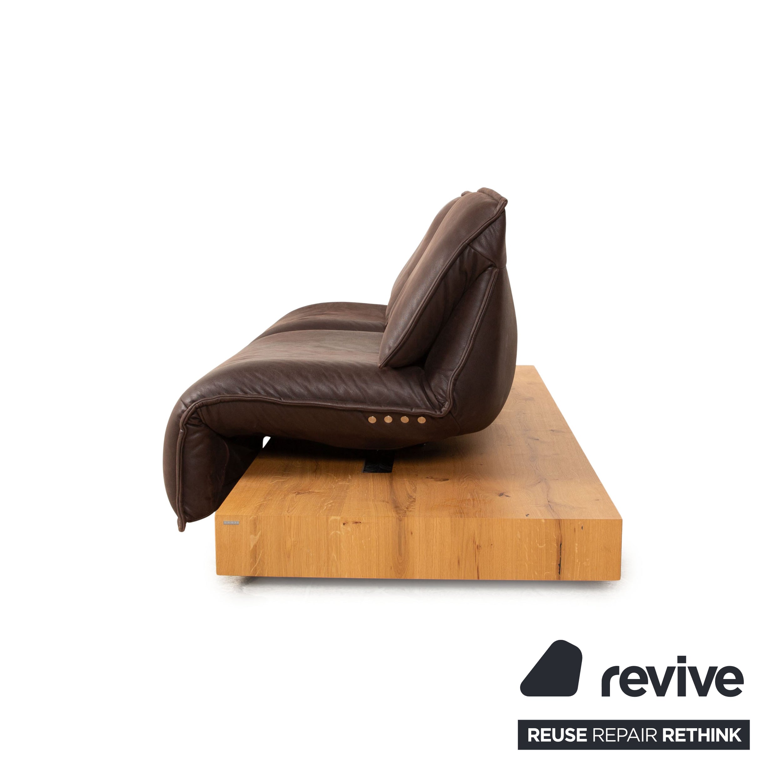 Koinor Free Motion Edit 2 canapé deux places en cuir marron foncé avec fonction électrique