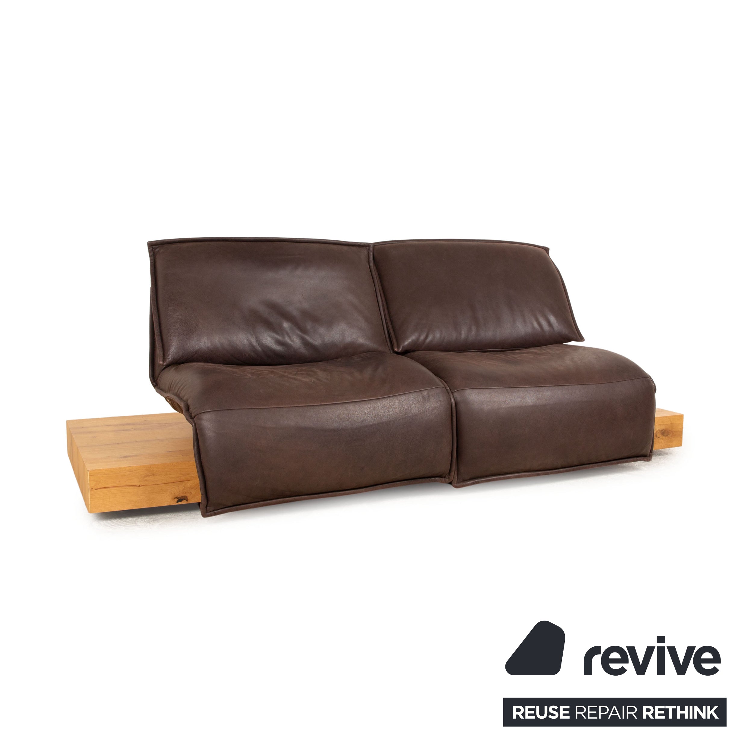 Koinor Free Motion Edit 2 canapé deux places en cuir marron foncé avec fonction électrique