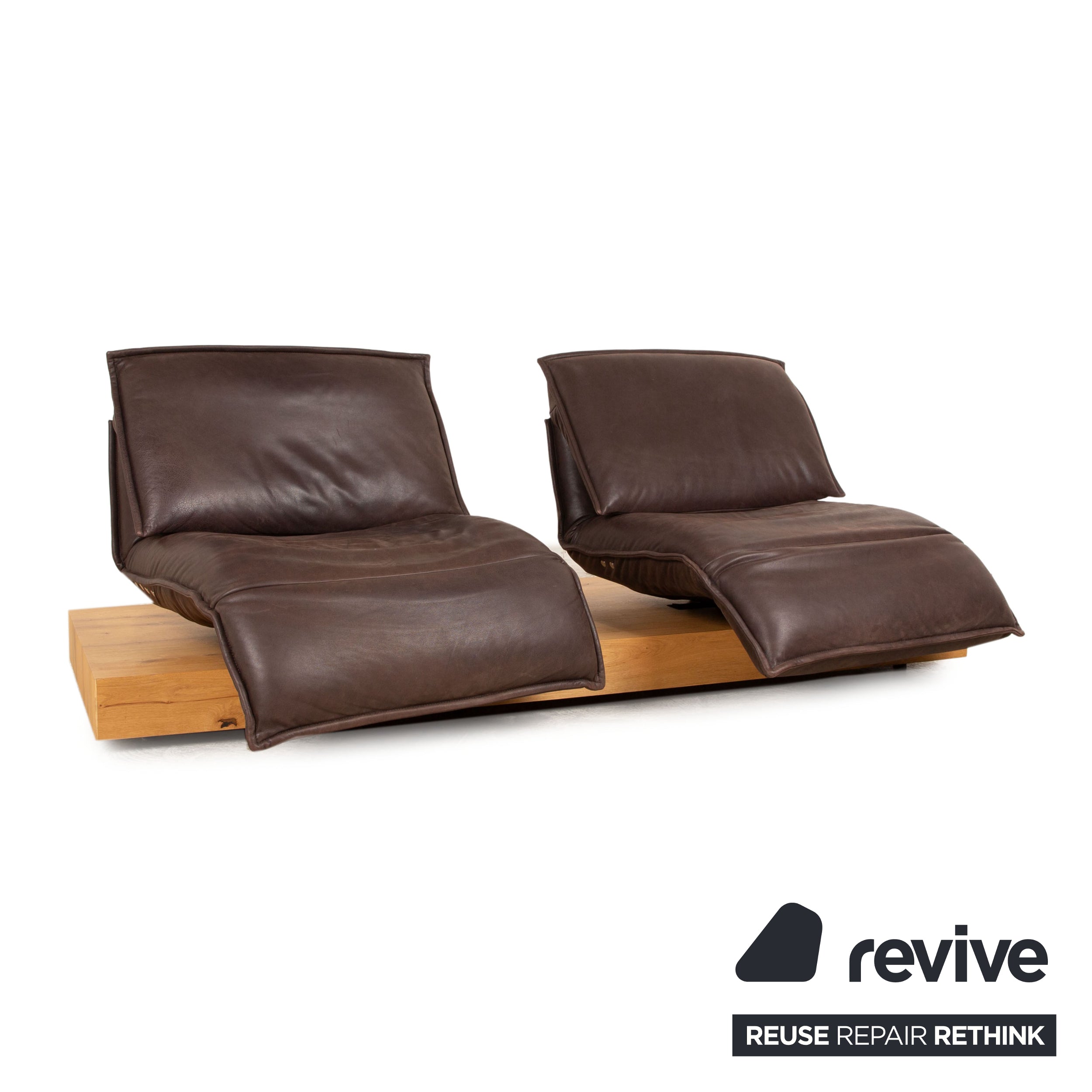 Koinor Free Motion Edit 2 canapé deux places en cuir marron foncé avec fonction électrique