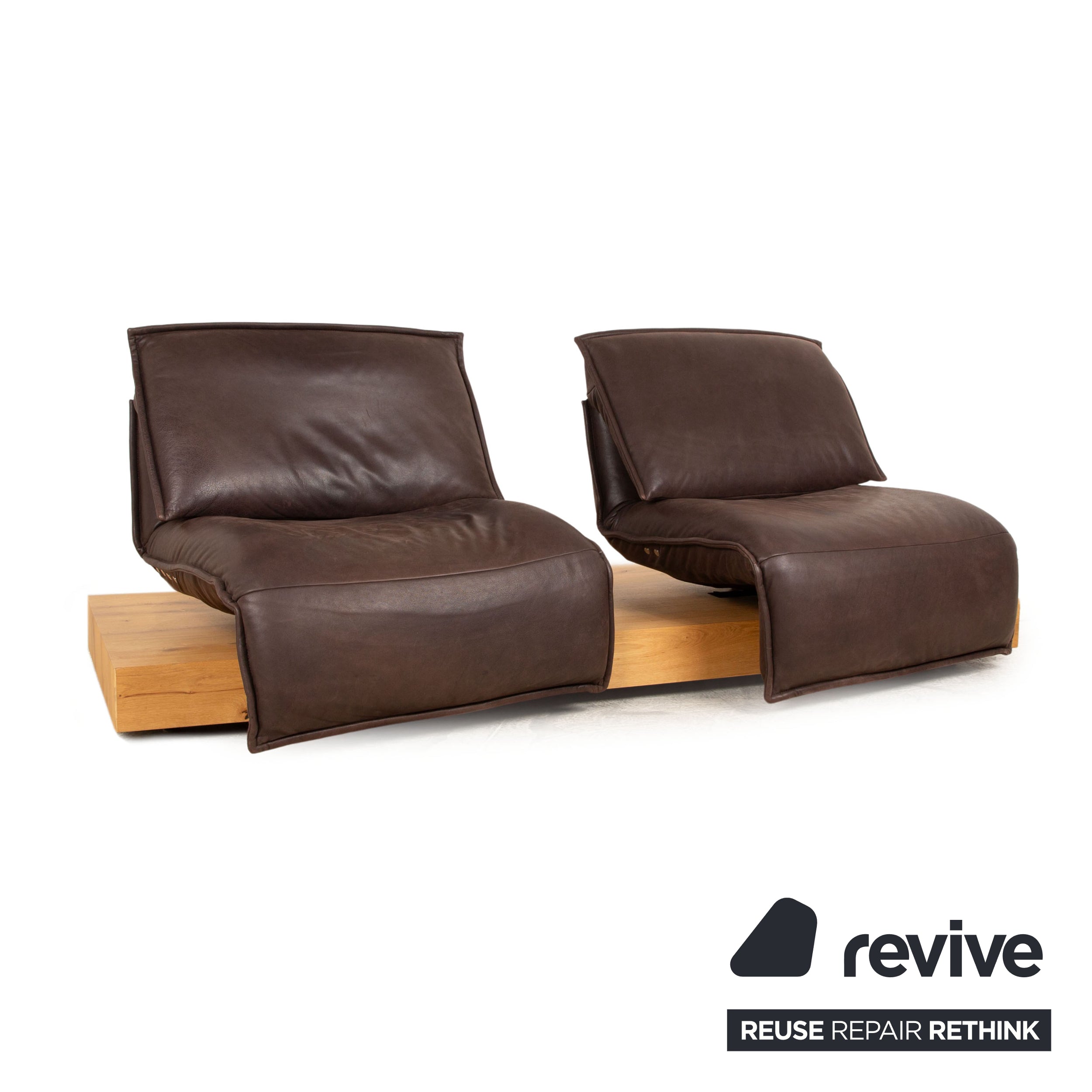 Koinor Free Motion Edit 2 canapé deux places en cuir marron foncé avec fonction électrique