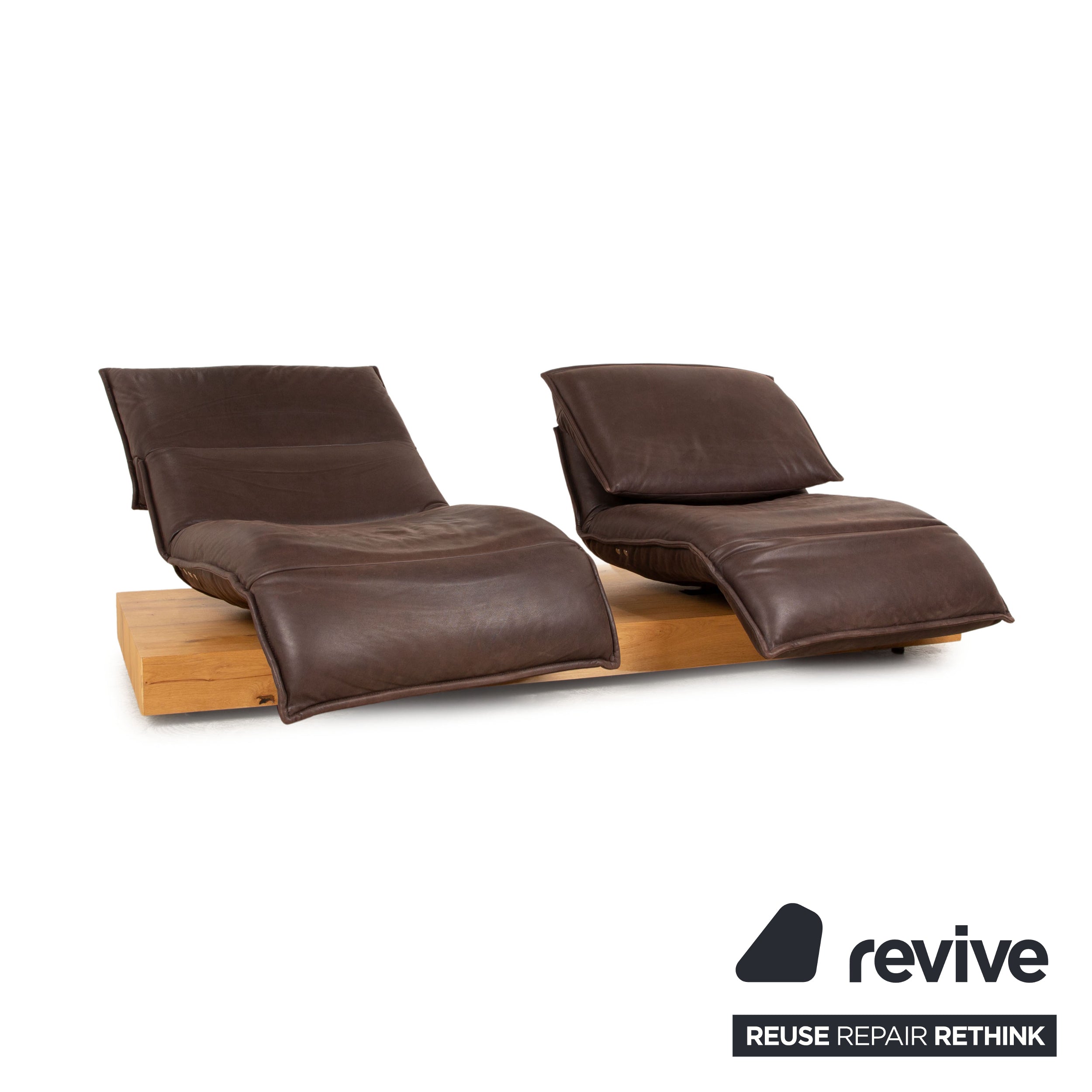 Koinor Free Motion Edit 2 canapé deux places en cuir marron foncé avec fonction électrique