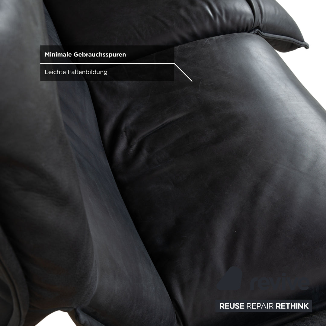 Koinor Free Motion Edit 2 Leder Zweisitzer Dunkelgrau Schiefer manuelle Funktion Sofa Couch