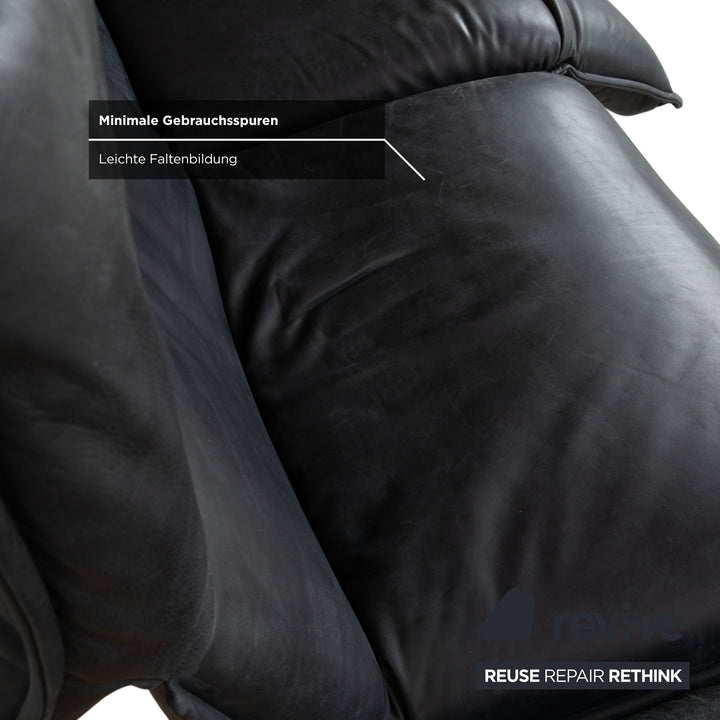 Koinor Free Motion Edit 2 Leder Zweisitzer Dunkelgrau Schiefer manuelle Funktion Sofa Couch