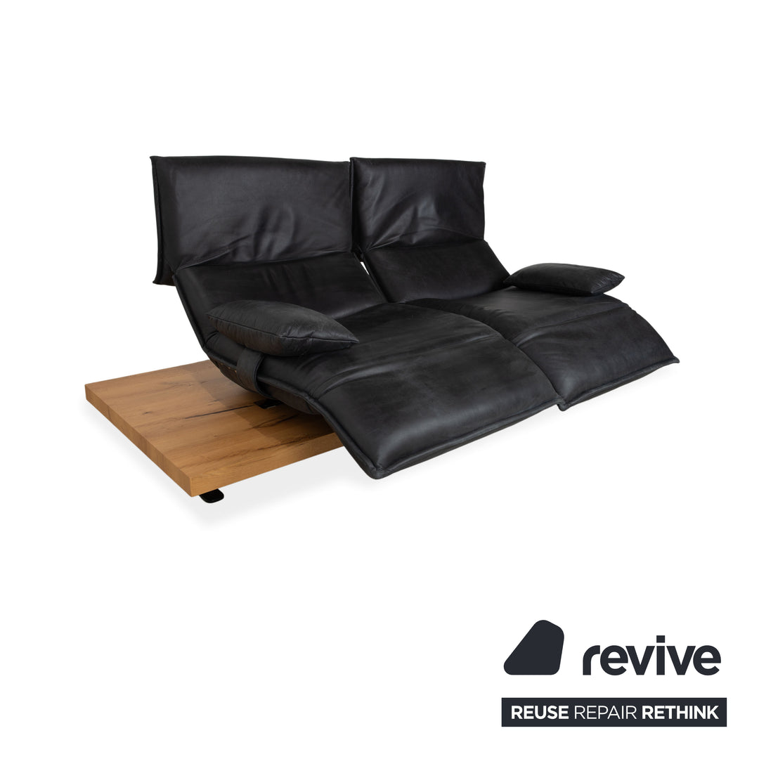 Koinor Free Motion Edit 2 Leder Zweisitzer Dunkelgrau Schiefer manuelle Funktion Sofa Couch