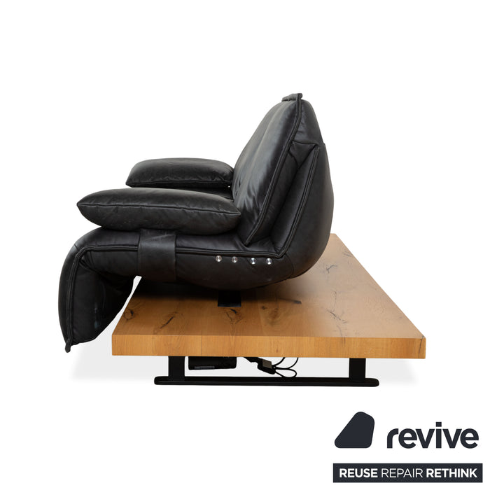 Koinor Free Motion Edit 2 Leder Zweisitzer Dunkelgrau Schiefer manuelle Funktion Sofa Couch