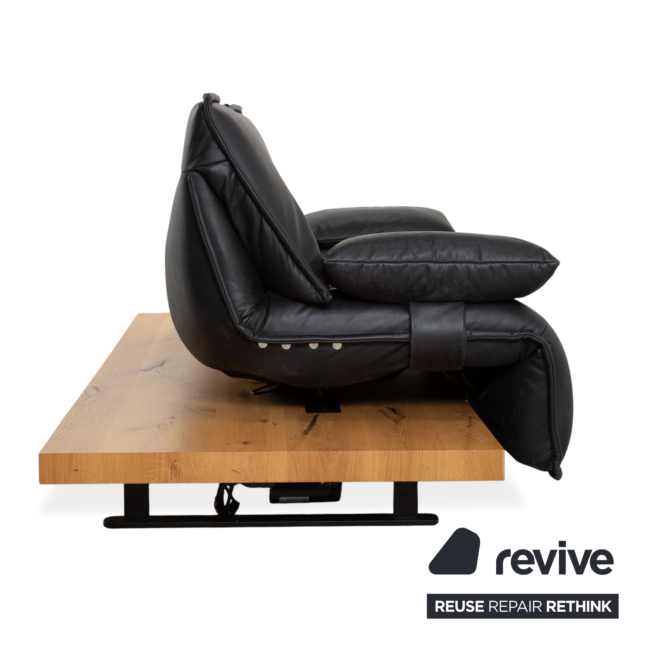 Koinor Free Motion Edit 2 Leder Zweisitzer Dunkelgrau Schiefer manuelle Funktion Sofa Couch