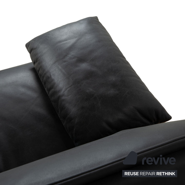 Koinor Free Motion Edit 2 Leder Zweisitzer Dunkelgrau Schiefer manuelle Funktion Sofa Couch