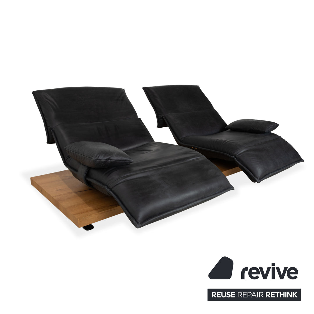 Koinor Free Motion Edit 2 Leder Zweisitzer Dunkelgrau Schiefer manuelle Funktion Sofa Couch
