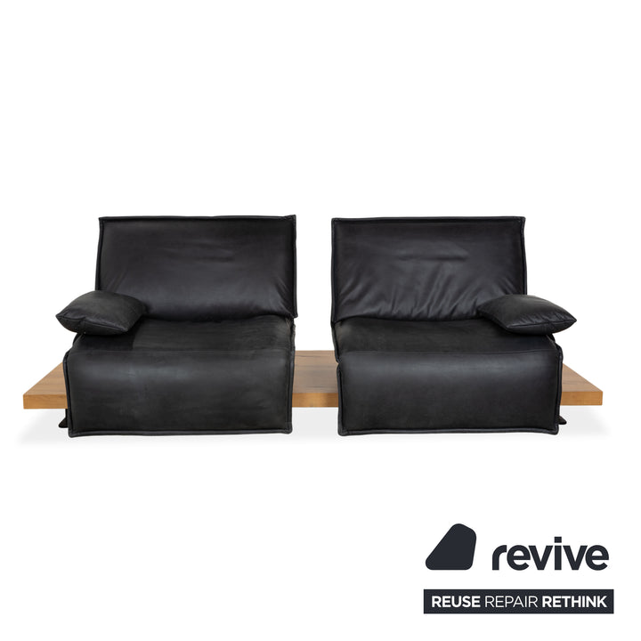 Koinor Free Motion Edit 2 Leder Zweisitzer Dunkelgrau Schiefer manuelle Funktion Sofa Couch