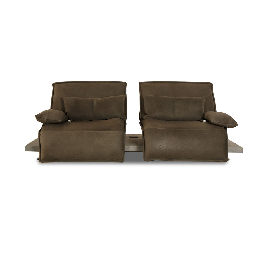 Koinor Free Motion Edit 2 Leder Zweisitzer Grün Grau elektrische Funktion Sofa Couch