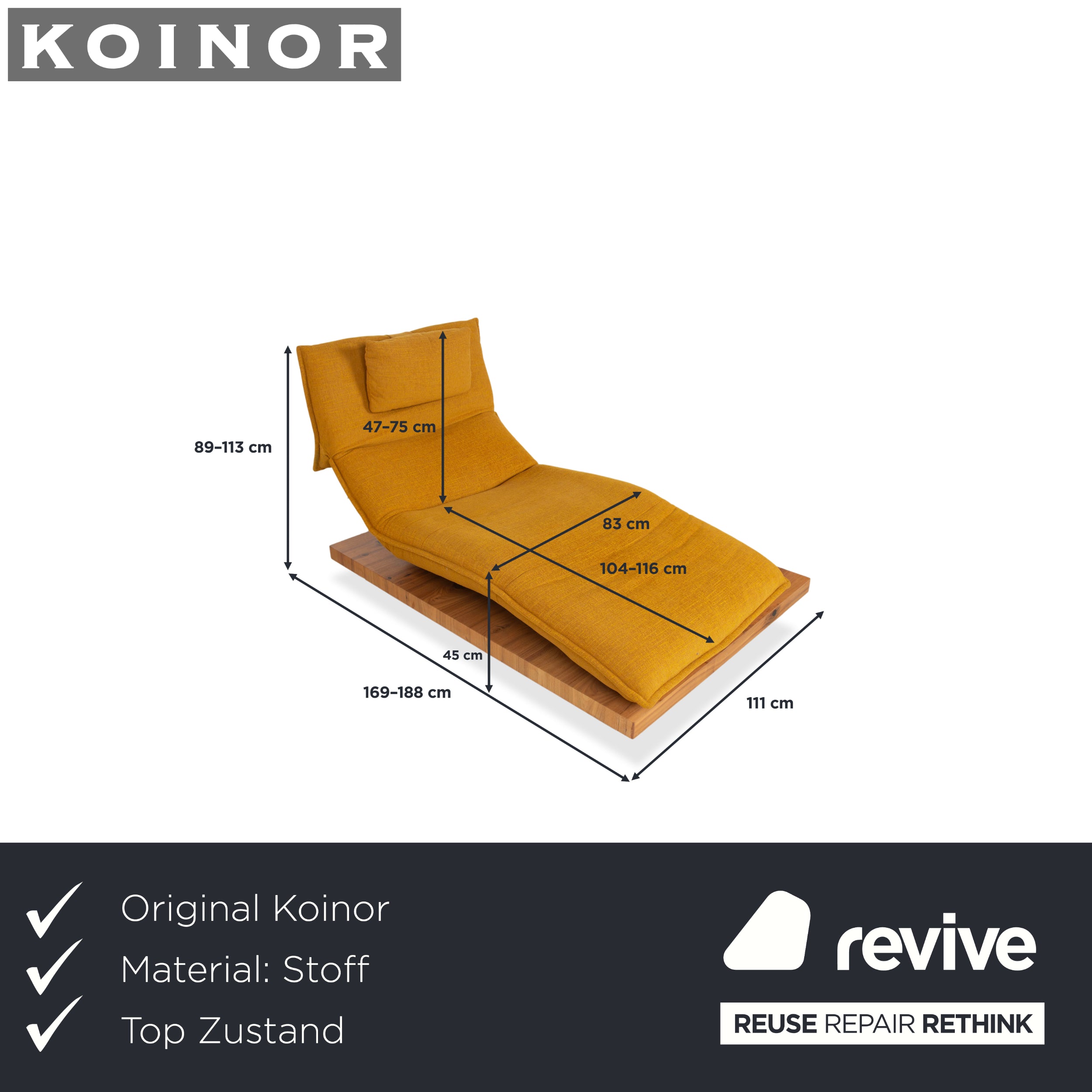 Koinor Free Motion Edit 2 Stoff Liege Gelb Gold elektrische Funktion