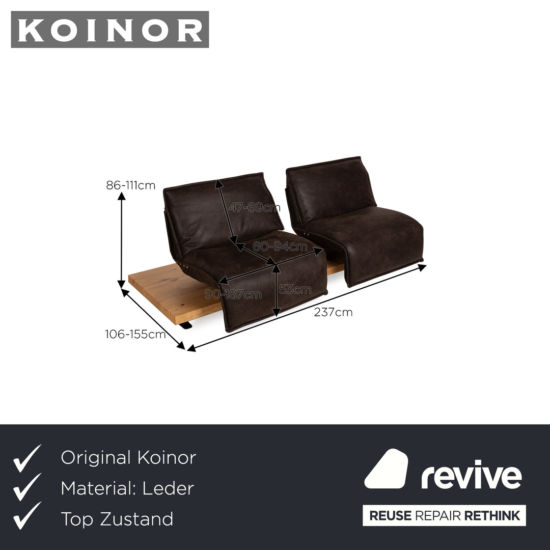 Koinor Free Motion Edit 2 Fabric Loveseat Brown Electric Function Sofa Couch