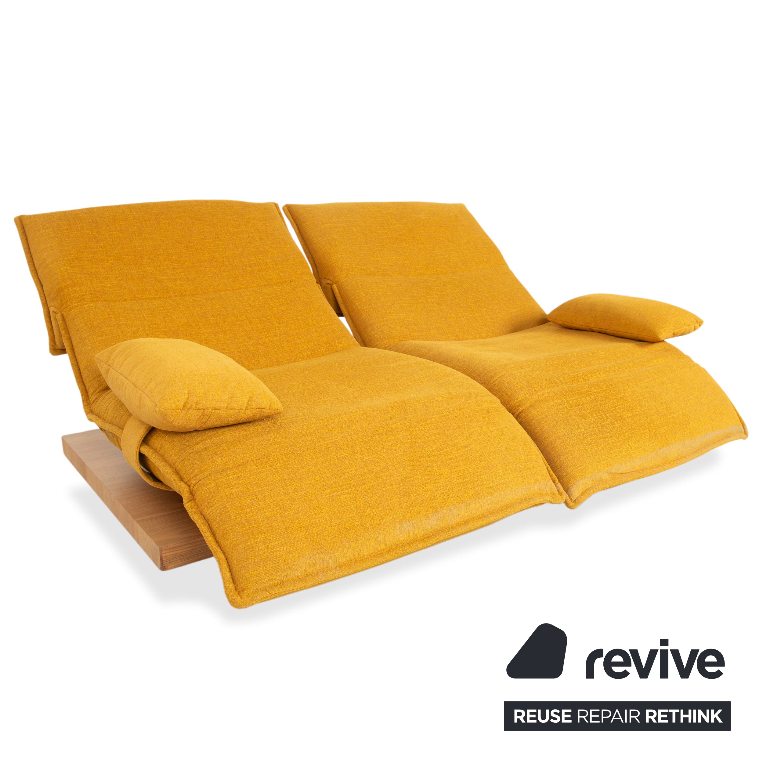 Koinor Free Motion Edit 2 Stoff Zweisitzer Gelb Gold elektrische Funktion Sofa Couch