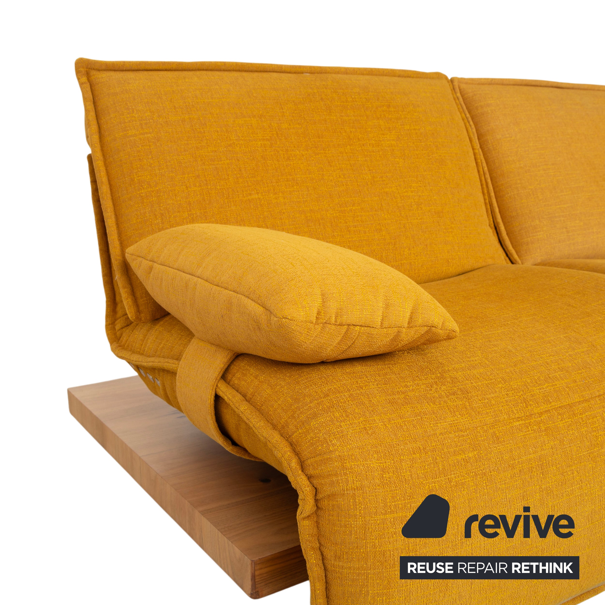 Koinor Free Motion Edit 2 Stoff Zweisitzer Gelb Gold elektrische Funktion Sofa Couch