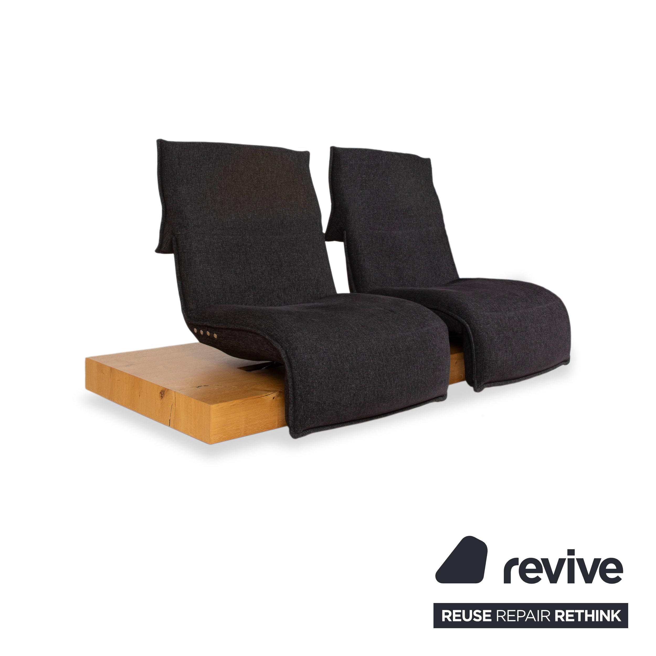 Koinor Free Motion Edit 2 Stoff Zweisitzer Grau Anthrazit elektrische Funktion Sofa Couch
