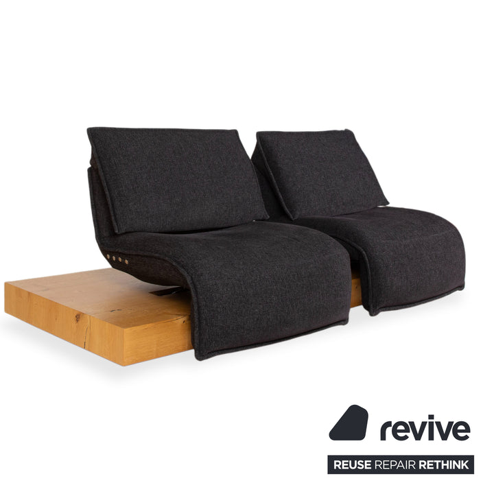 Koinor Free Motion Edit 2 Stoff Zweisitzer Grau Anthrazit elektrische Funktion Sofa Couch