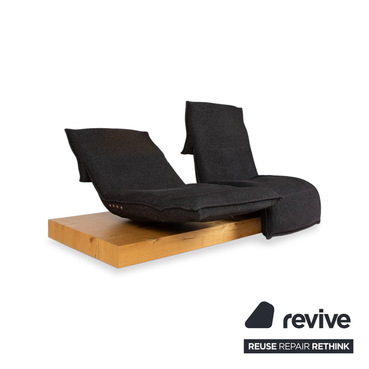 Koinor Free Motion Edit 2 Stoff Zweisitzer Grau Anthrazit elektrische Funktion Sofa Couch