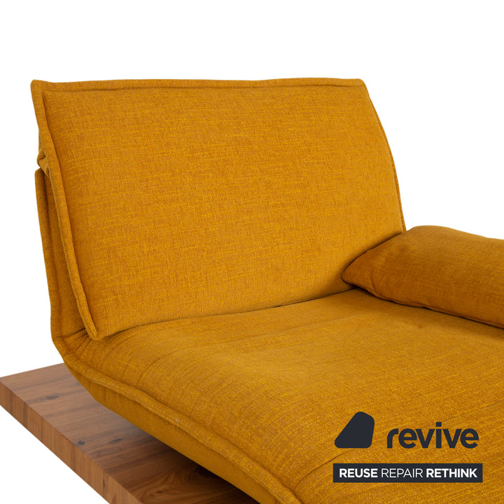 Koinor Free Motion Edit 2 Fabric Two-Seater Chaise Lounge Yellow Gold Electric Function Sofa Couch