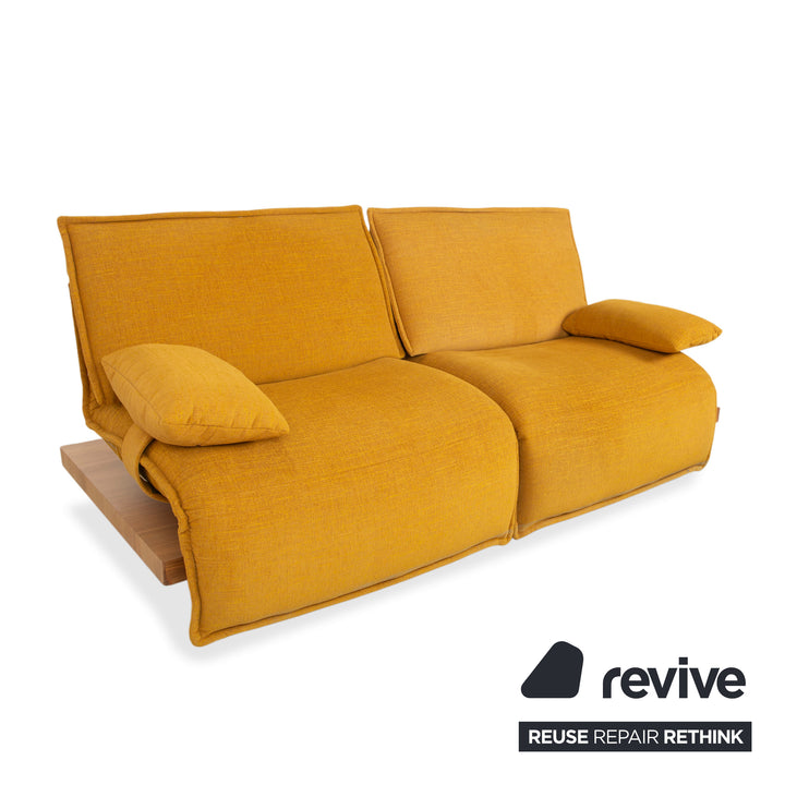 Koinor Free Motion Edit 2 Fabric Two-Seater Chaise Lounge Yellow Gold Electric Function Sofa Couch