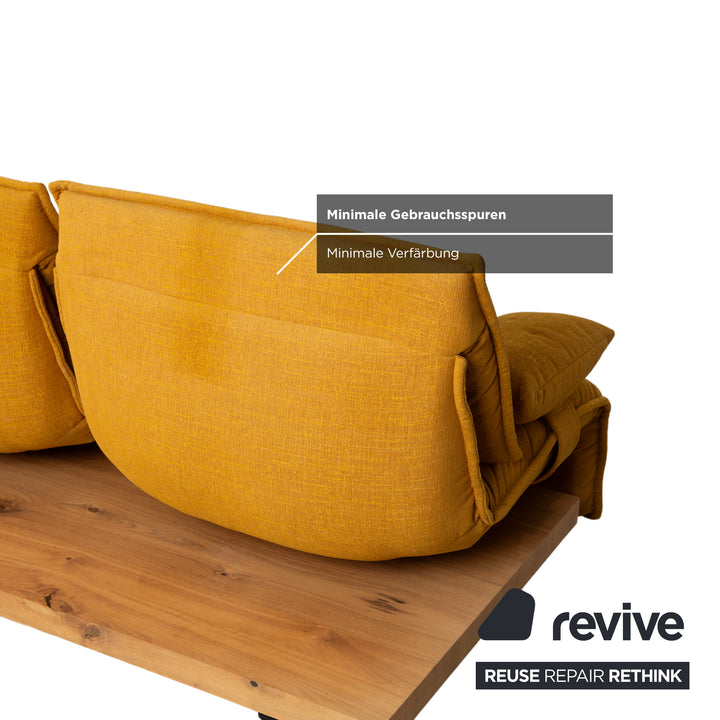 Koinor Free Motion Edit 2 Fabric Two-Seater Chaise Lounge Yellow Gold Electric Function Sofa Couch