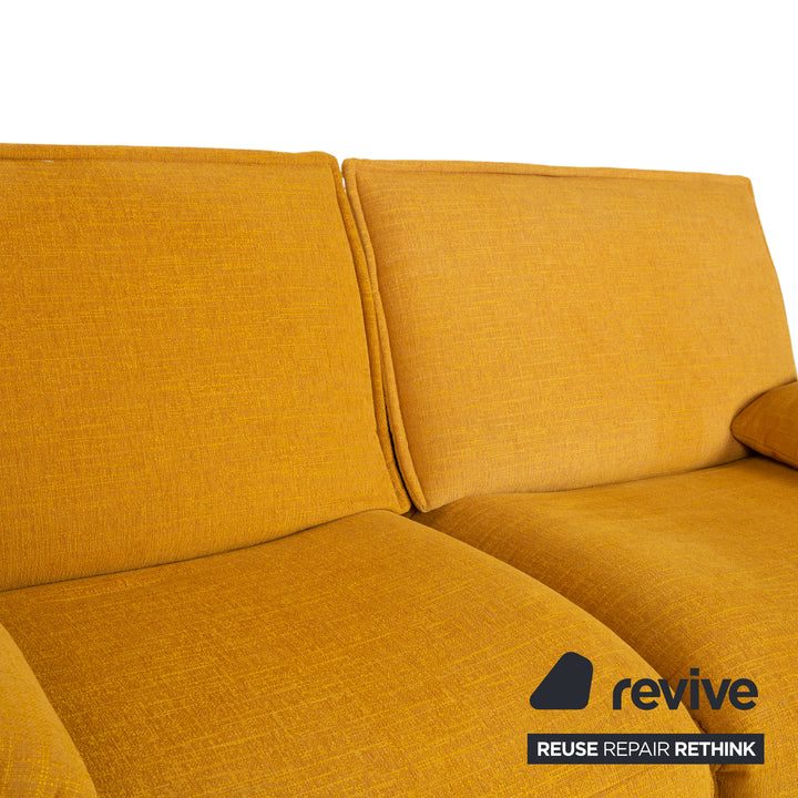 Koinor Free Motion Edit 2 Fabric Two-Seater Chaise Lounge Yellow Gold Electric Function Sofa Couch