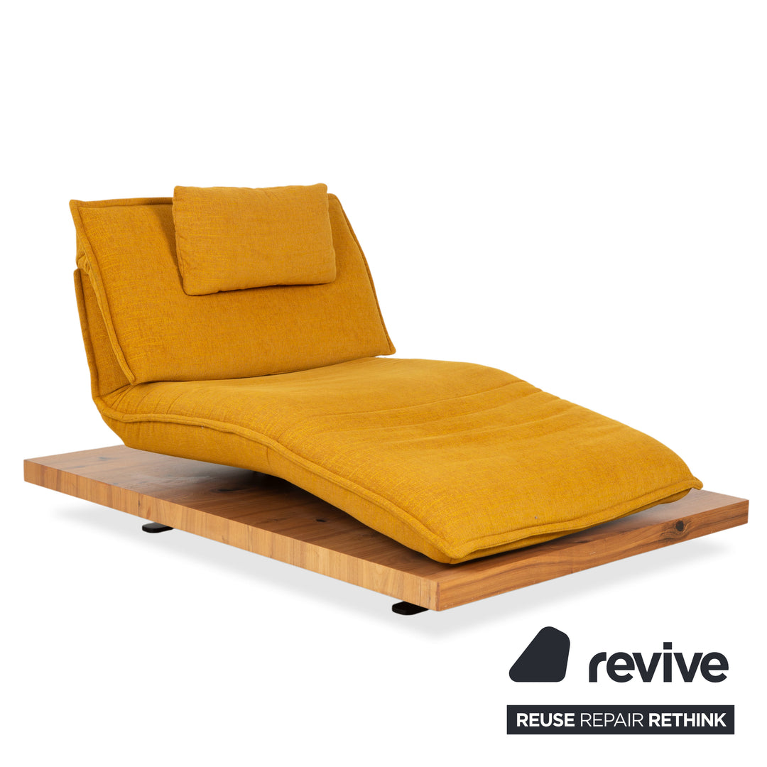 Koinor Free Motion Edit 2 Fabric Two-Seater Chaise Lounge Yellow Gold Electric Function Sofa Couch