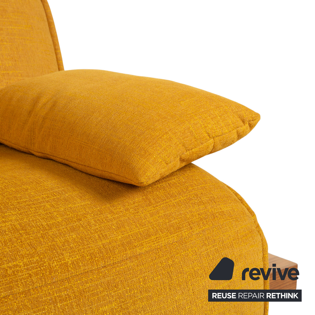 Koinor Free Motion Edit 2 Fabric Two-Seater Chaise Lounge Yellow Gold Electric Function Sofa Couch