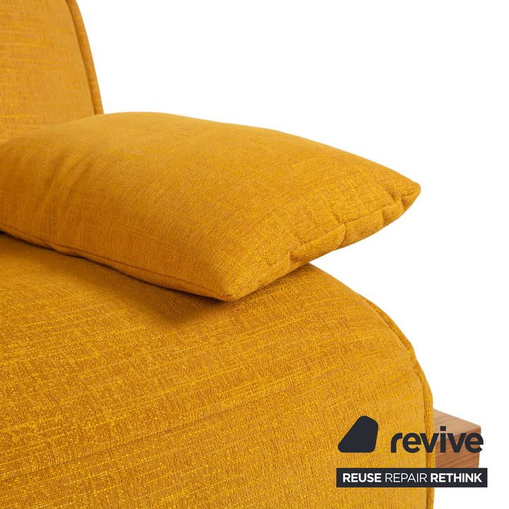 Koinor Free Motion Edit 2 Fabric Two-Seater Chaise Lounge Yellow Gold Electric Function Sofa Couch